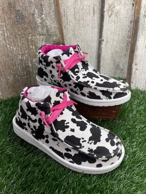 Gypsy Jazz Slip On Loafers Cow Print Cowgirl Youth Girls 1